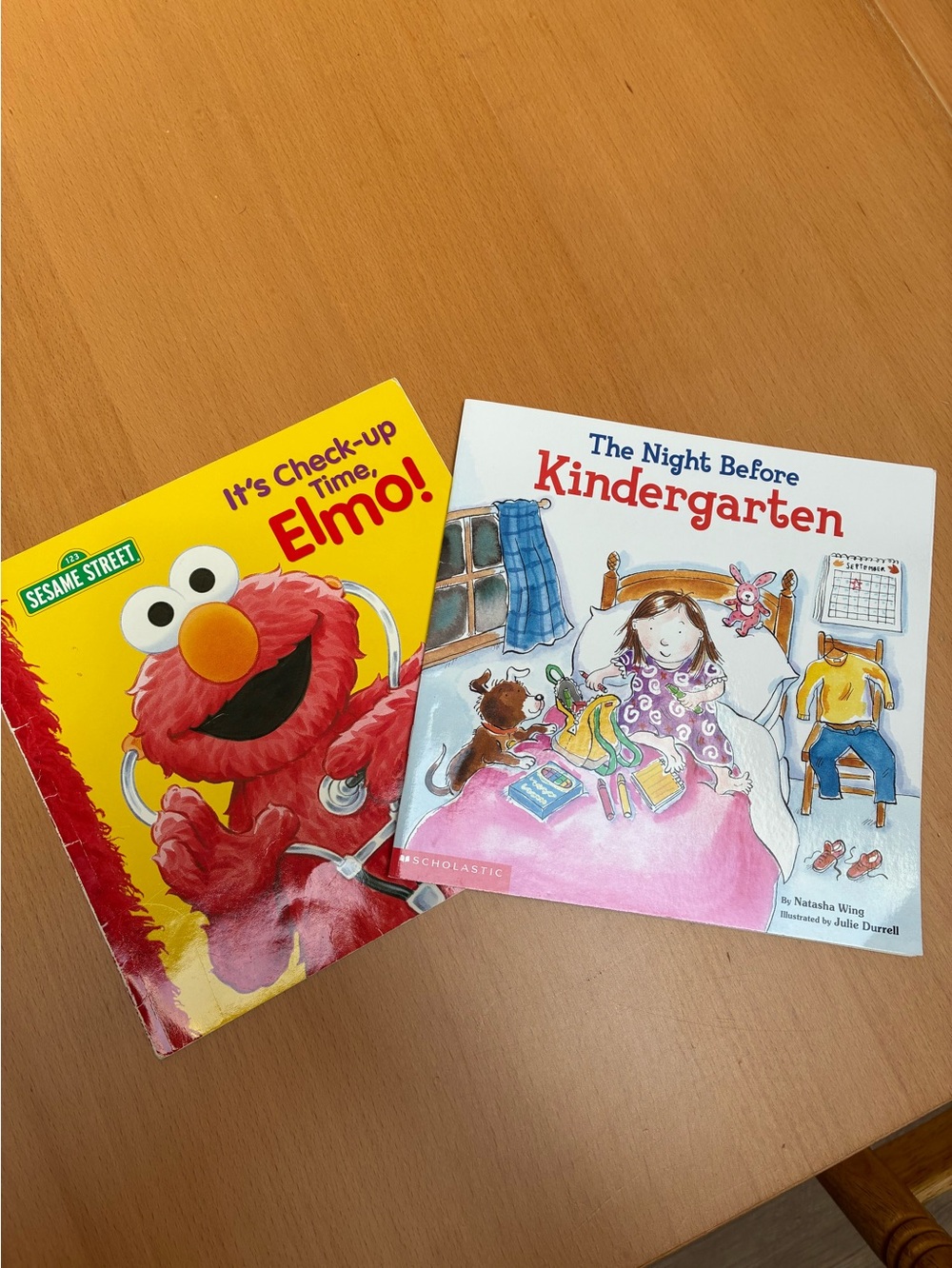 2 toddler books: Sesame Street It's Check-up Time, Elmo! & pre-k story book